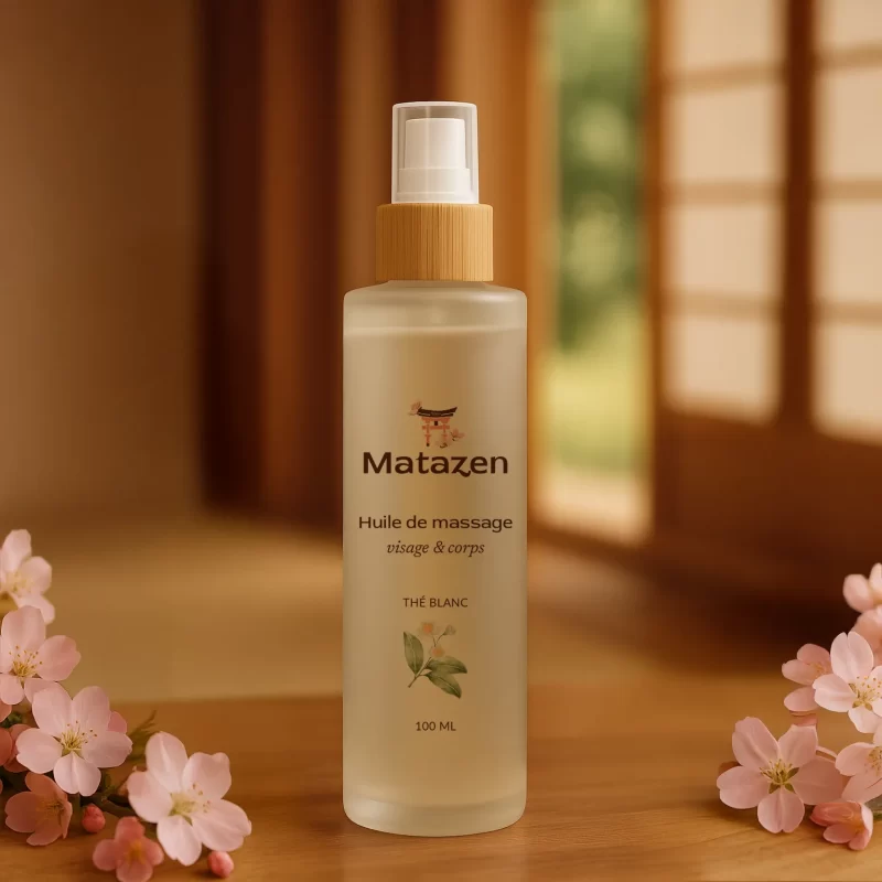 Huile de Massage Thé Blanc – visage et corps – 100mL