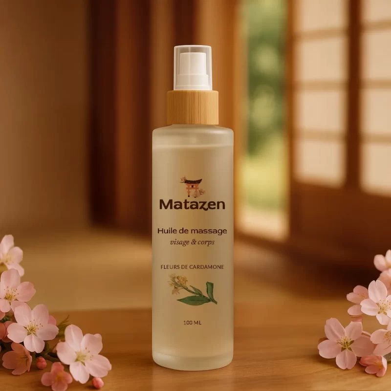 Huile de Massage Fleurs de Cardamome – visage et corps – 100mL