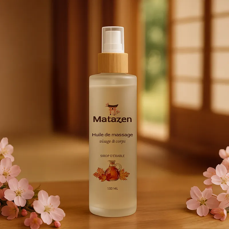 Huile de Massage Sirop d’Érable – visage et corps – 100mL
